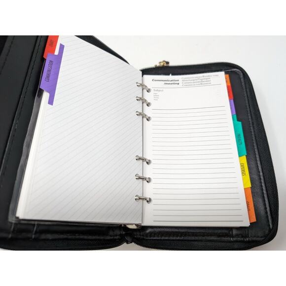 Vintage 90s Y2K Philippe Amiel Black Personal Organizer Planner Wallet - Picture 10 of 15